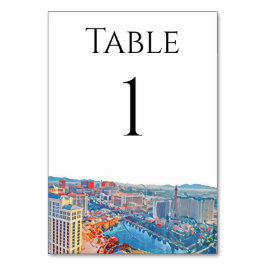 Las Vegas Skyline Table Numbers Kaart