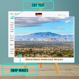 Las Vegas Skyline uit de woestijn Briefkaart