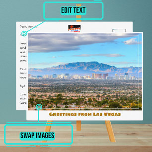 Las Vegas Skyline uit de woestijn Briefkaart