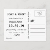 Las Vegas skyline uw foto opslaan de datum Aankondigingskaart (Achterkant)