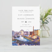Las Vegas Skyline Watercolor Destination Wedding Save The Date (Staand voorkant)