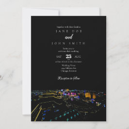 Las Vegas Skyline Wedding Invitation Kaart