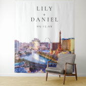 Las Vegas Skyline Wedding Photo Backdrop Wandkleed (In situ)
