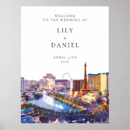 Las Vegas Skyline Wedding Welcome Sign Poster