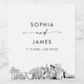 Las Vegas Skyline Wijn Etiket (Enkel label)
