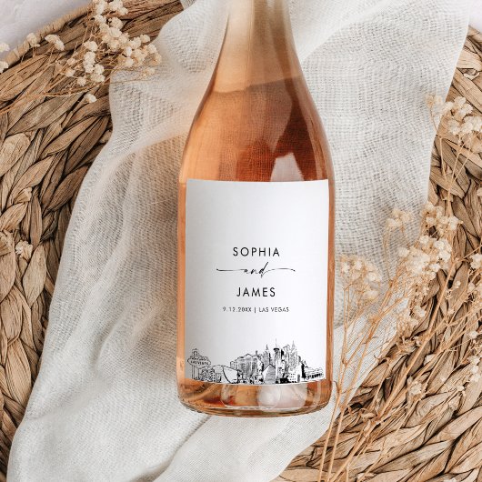 Las Vegas Skyline Wijn Etiket