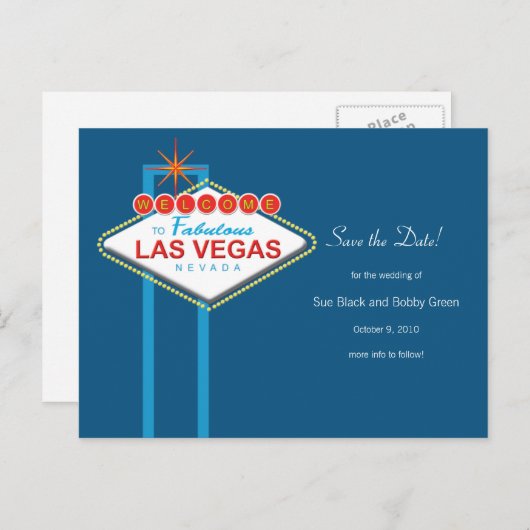 Las Vegas Sla de datum op Aankondigingskaart (Voorkant / Achterkant)