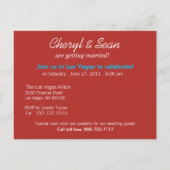 Las Vegas Sla de datum op (tomatenrood) Aankondigingskaart (Achterkant)