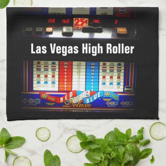 Las Vegas Slot Machine High Roller Theedoek (Gevouwen)