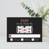 Las Vegas Slot Machine Wedding RSVP Kaart (Staand voorkant)