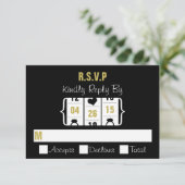 Las Vegas Slot Machine Wedding RSVP Kaart (Staand voorkant)