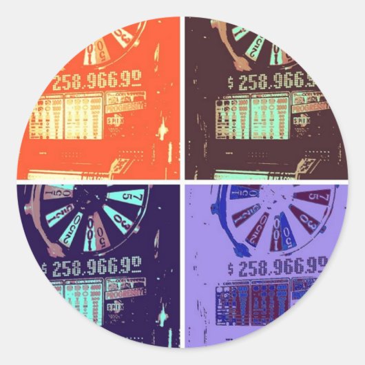 Las Vegas Slots Jackpot Ronde Sticker (Voorkant)