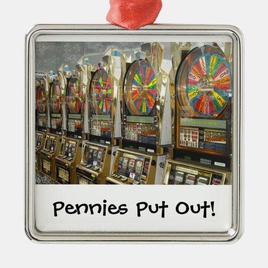 Las Vegas Slots/Pennies Metalen Ornament (Voorkant)