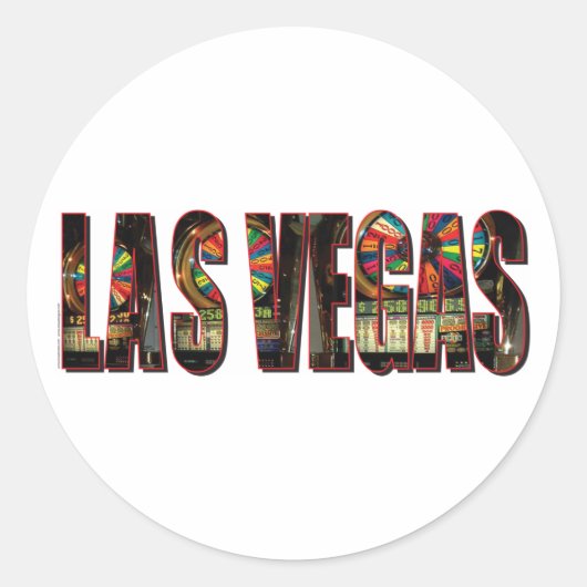 Las Vegas Slots Ronde Sticker (Voorkant)