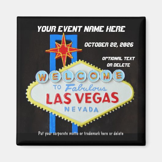 Las Vegas Speciaal Evenement Memento Magneet (Voorkant)