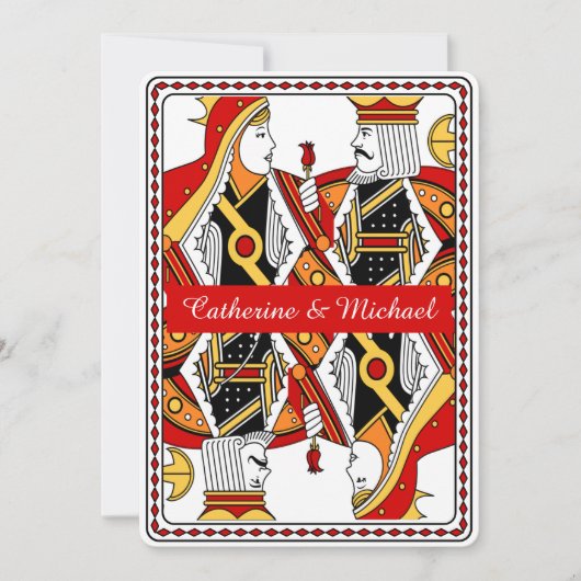 Las Vegas Spelen Kaart King & Queen bruiloft (Voorkant)