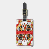 Las Vegas Spelen Kaart King & Queen bruiloft Bagagelabel (Voorkant verticaal)