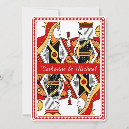 Las Vegas Spelen Kaart King & Queen Save The Date (Voorkant)