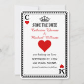 Las Vegas Spelen Kaart King & Queen Save The Date (Achterkant)