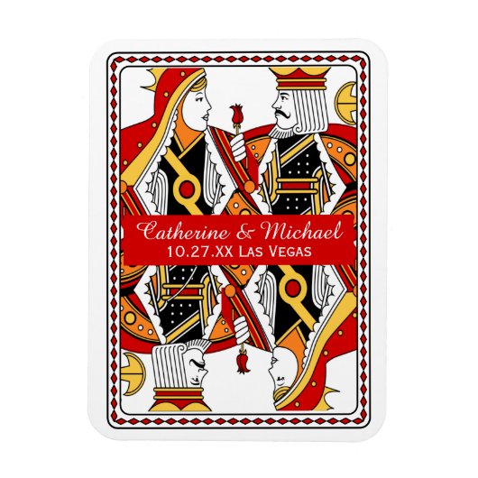 Las Vegas Spelen Kaart King & Queen Save The Date Magneet (Verticaal)