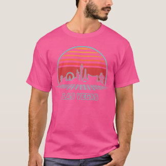 Las Vegas stads silhouet 80S stijl meisje T-shirt