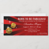 Las Vegas Starburst 30th Birthday red black Gold Kaart (Achterkant)