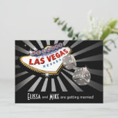 Las Vegas Starburst Huwelijk zilver zwart Kaart (Staand voorkant)