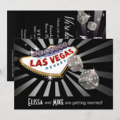 Las Vegas Starburst Huwelijk zilver zwart Kaart (Voorkant / Achterkant)