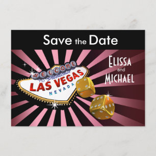 Las Vegas Starburst Save the Date roze black gold