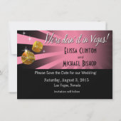 Las Vegas Starburst Save the Date roze black gold (Achterkant)