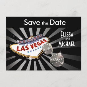 Las Vegas Starburst Save the Date Silver