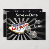 Las Vegas Starburst Save the Date Silver (Voorkant / Achterkant)