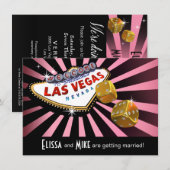 Las Vegas Starburst Trouwjurk roze zwart goud Kaart (Voorkant / Achterkant)