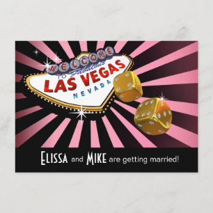 Las Vegas Starburst Trouwroze zwart goud Kaart