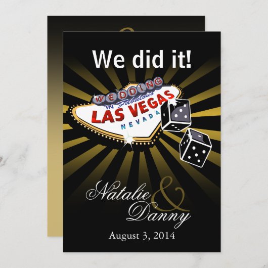 Las Vegas Starburst Weddenschap Goud zwart Kaart (Voorkant / Achterkant)