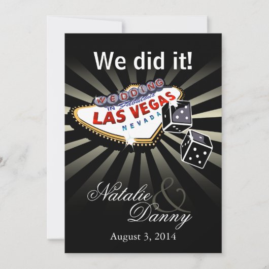 Las Vegas Starburst Weddenschap Reception Silver B Kaart (Voorkant)