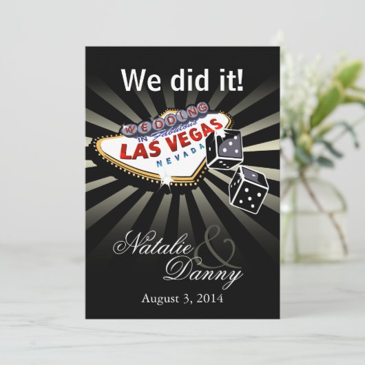 Las Vegas Starburst Weddenschap Reception Silver B Kaart (Staand voorkant)