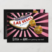 Las Vegas Starburst Weddenschap roze zwart goud Kaart (Voorkant / Achterkant)