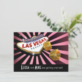 Las Vegas Starburst Weddenschap roze zwart goud Kaart (Staand voorkant)