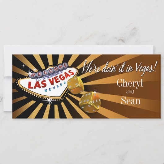 Las Vegas Starburst Wedding Topaz zwart goud Kaart (Voorkant)