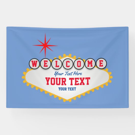 Las Vegas stijl Welkom in jouw tekst Spandoek (Horizontaal)