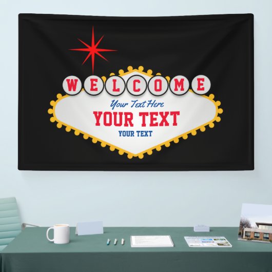 Las Vegas stijl Welkom in jouw tekst Spandoek (Beurs)