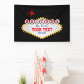 Las Vegas stijl Welkom in jouw tekst Spandoek (Insitu)
