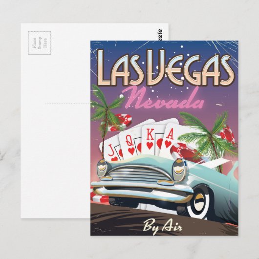 Las Vegas  stijlvakantie-poster Briefkaart (Voorkant / Achterkant)
