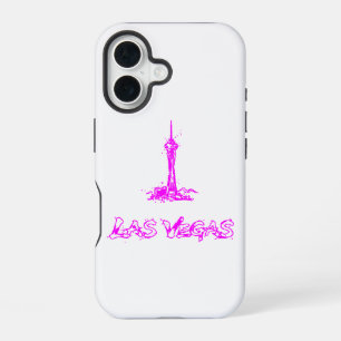 Las Vegas Stratosphere Neon Roze Schets iPhone 16 Hoesje
