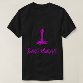 Las Vegas Stratosphere Neon Roze Schets T-Shirt 