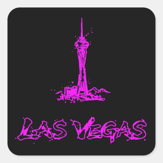 Las Vegas Stratosphere Neon Roze Sticker (Voorkant)