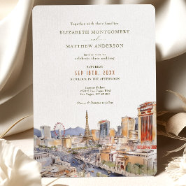 Las Vegas Streets Sin City Wedding Invitation Kaart