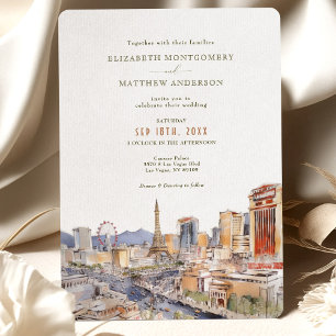 Las Vegas Streets Sin City Wedding Invitation Kaart