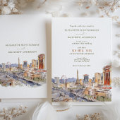 Las Vegas Streets Sin City Wedding Invitation Kaart